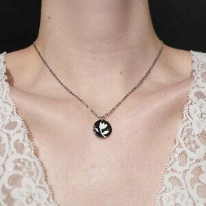 Vintage 60s tulip flower pendant with a small silver chain